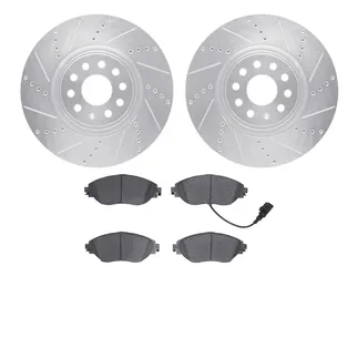 R1 Concepts WGWN1-74025 E- Line Series Brake Rotor - D/S - Silver W/ Ceramic Pads